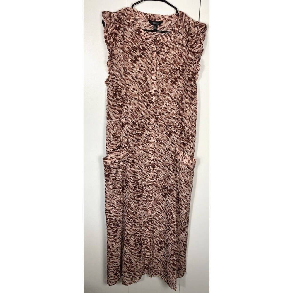 Simply Vera Wang Womens Mauve Floral Shirt Dress XXL NWT